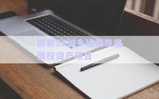 邯鄲SX城鄉(xiāng)建設(shè)發(fā)展債權(quán)資產(chǎn)項(xiàng)目